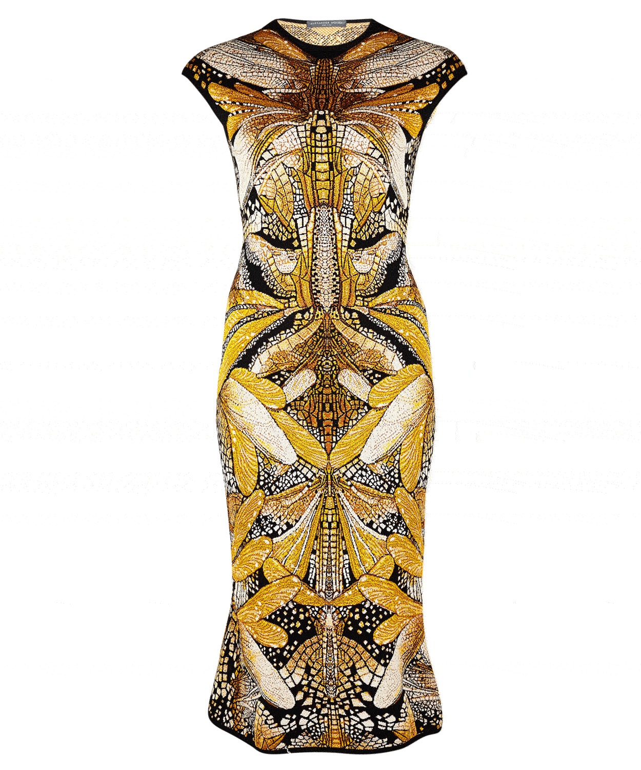 Lyst Alexander Mcqueen Gold Dragonfly Jacquard Woolblend Dress in