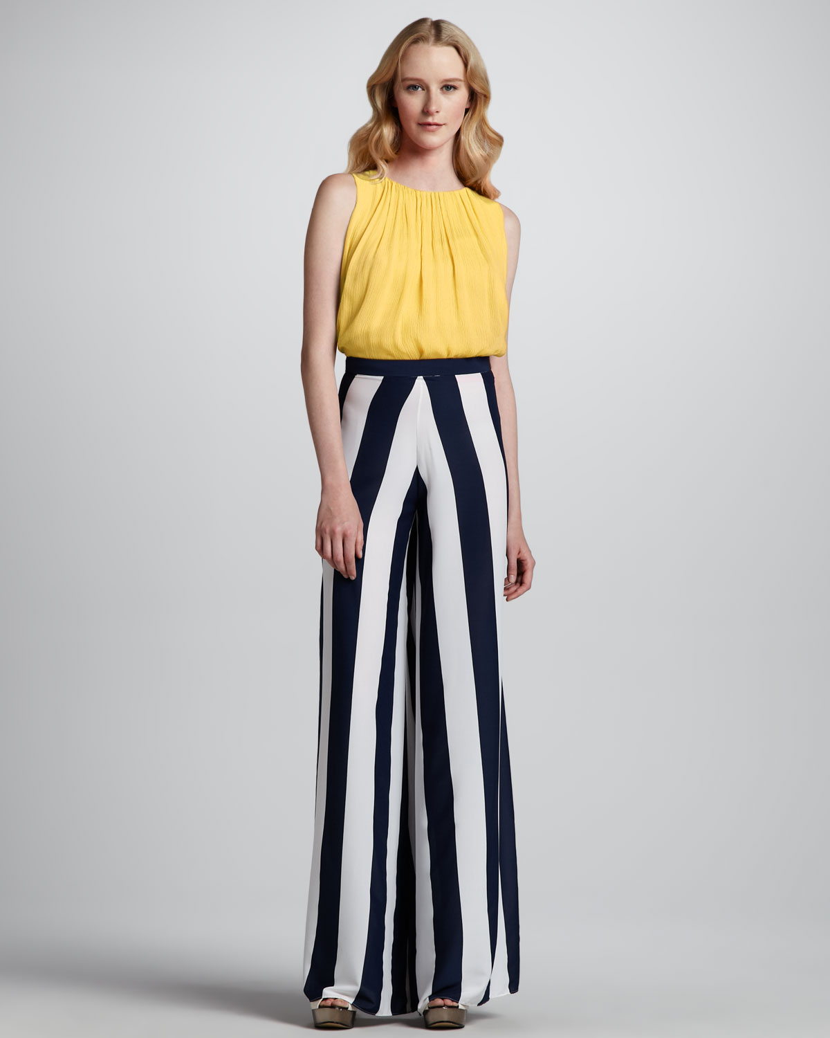 alice and olivia black and white striped pants