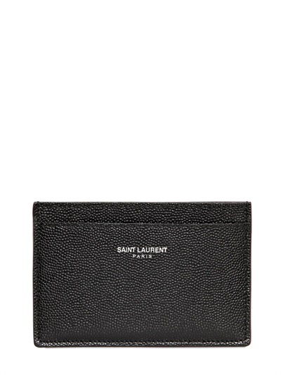 Saint Laurent Saffiano Leather Credit Card Holder in Black ...