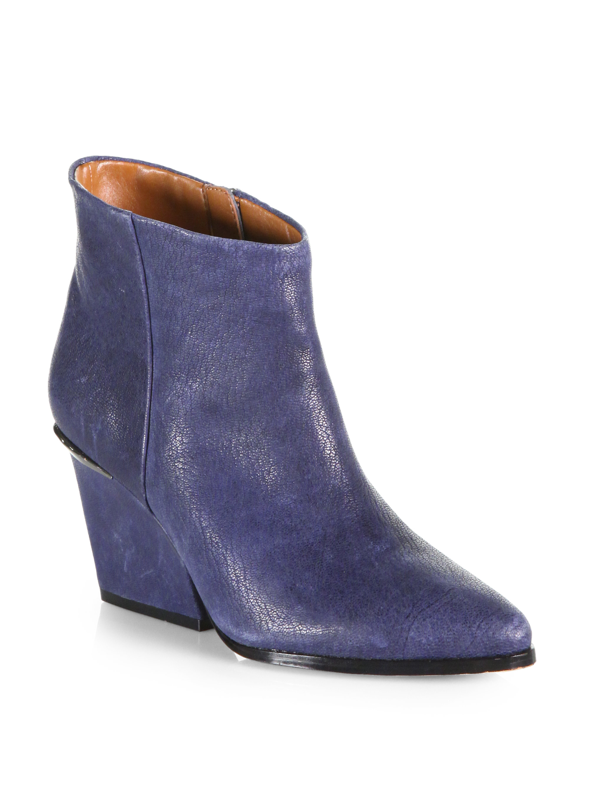 navy western ankle boots