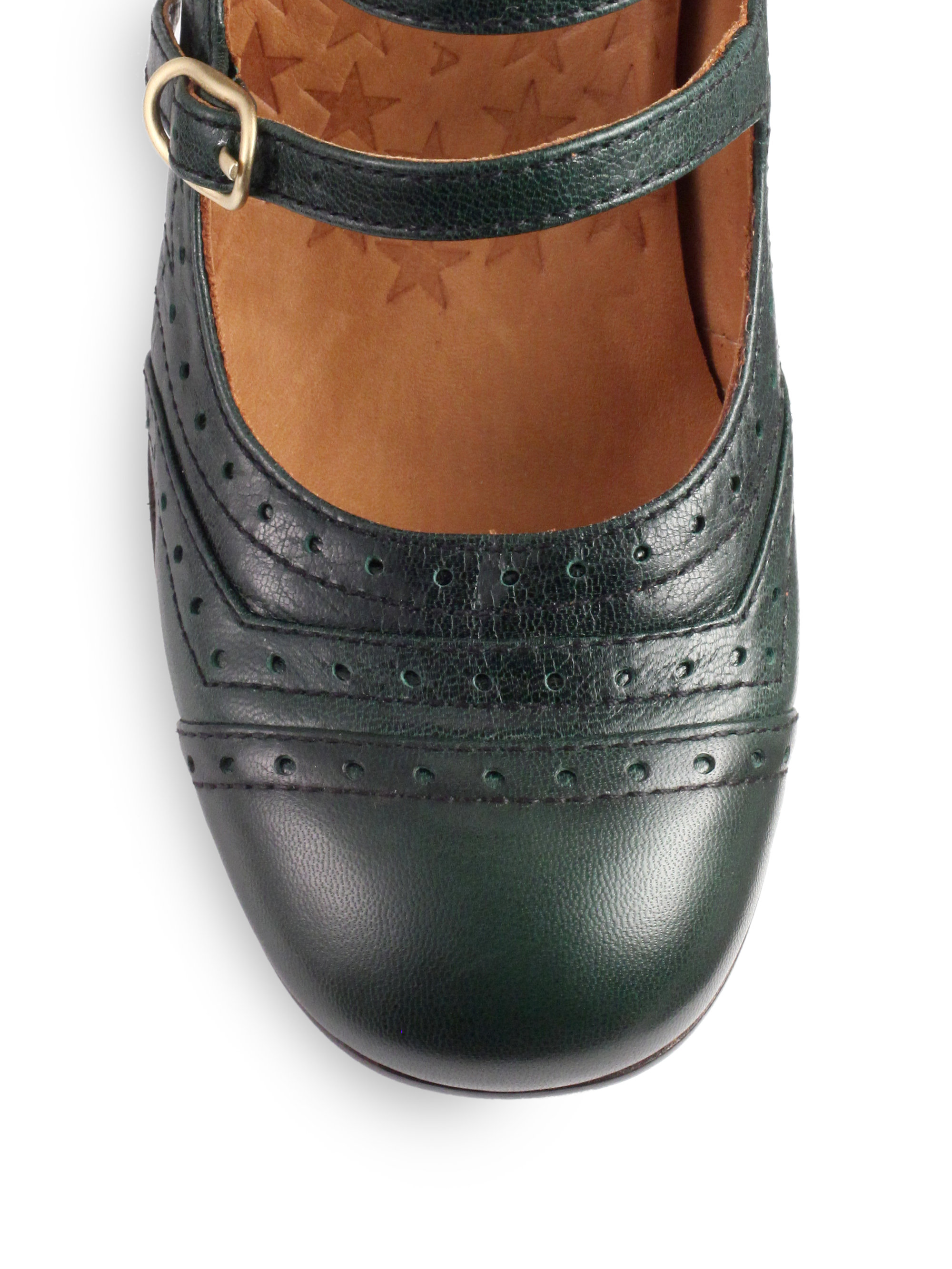 Chie Mihara Francis Leather Mary Jane Pumps in Green - Lyst