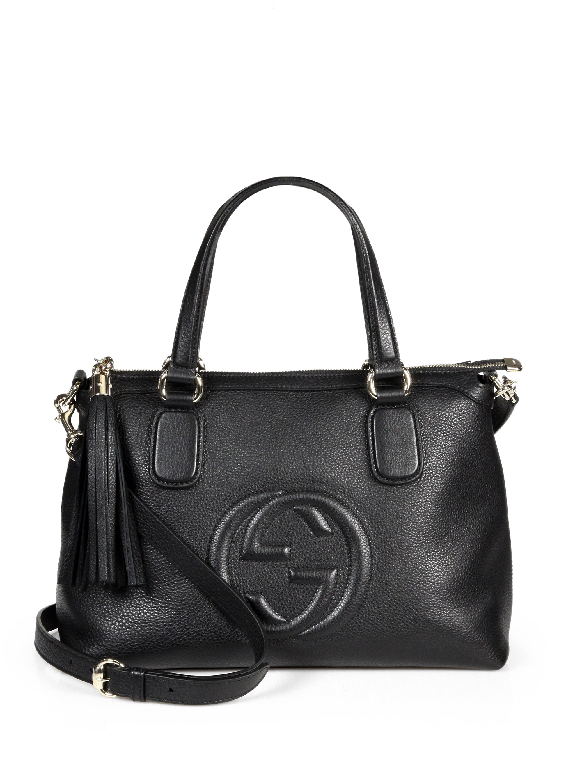 Lyst - Gucci Soho Leather Top Handle Bag in Black
