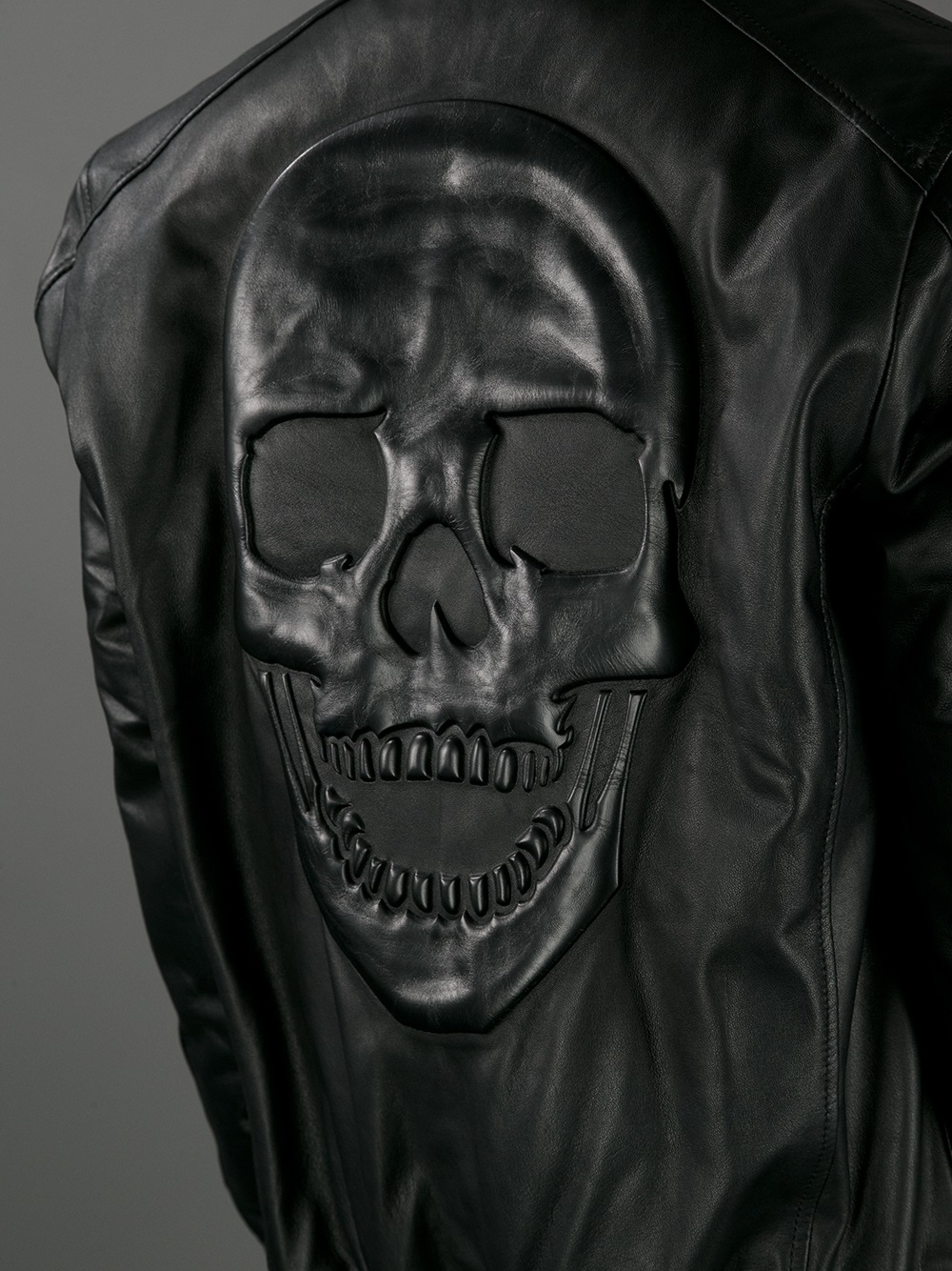 Philipp Plein Skull Texture Jacket in Black for Men | Lyst