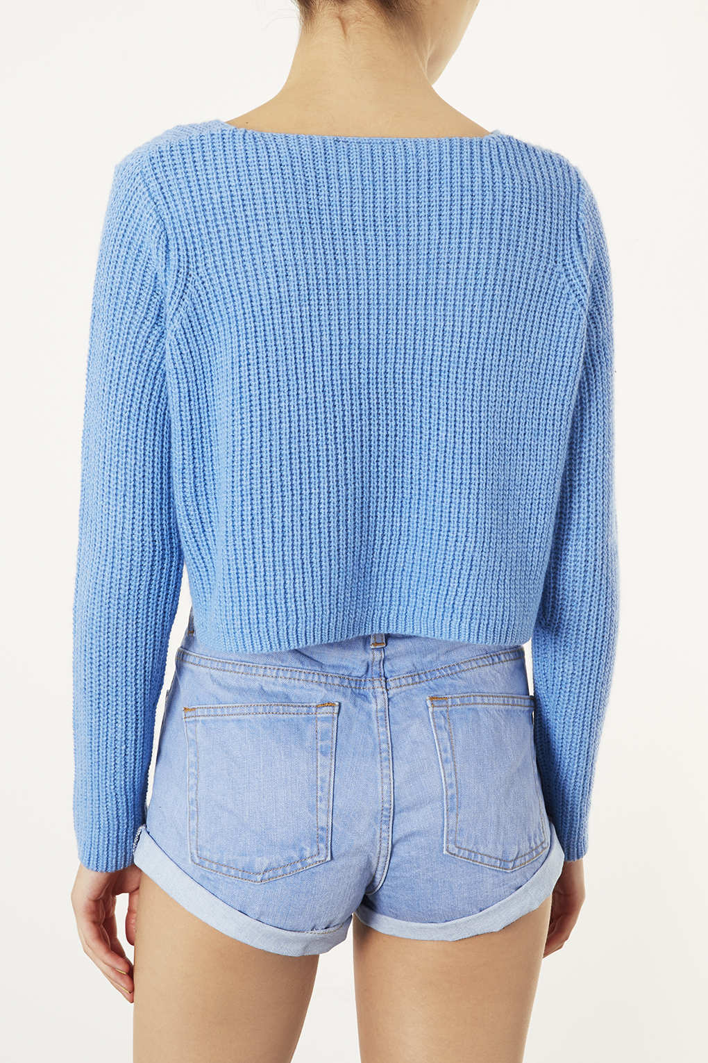 cropped blue jumper
