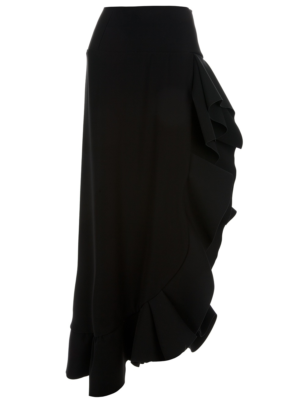 Balenciaga Ruffled Maxi Skirt in Black - Lyst