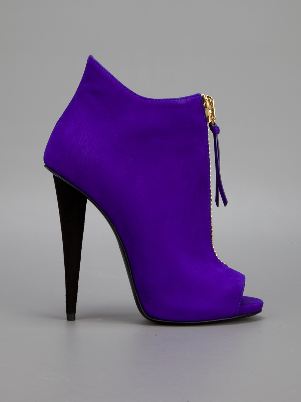 Giuseppe Zanotti Zipped Peep Toe Booties in Purple | Lyst