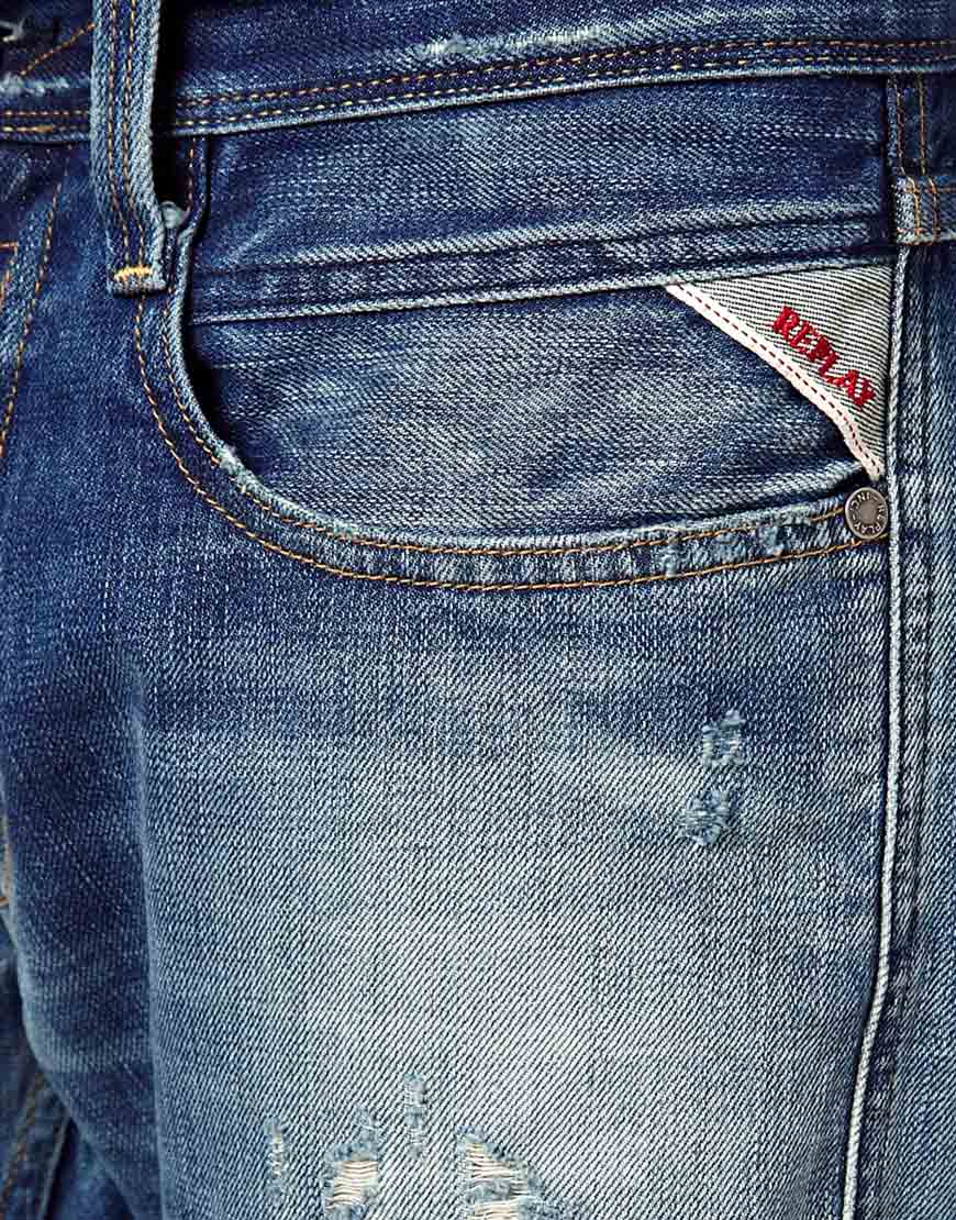 replay ripped jeans