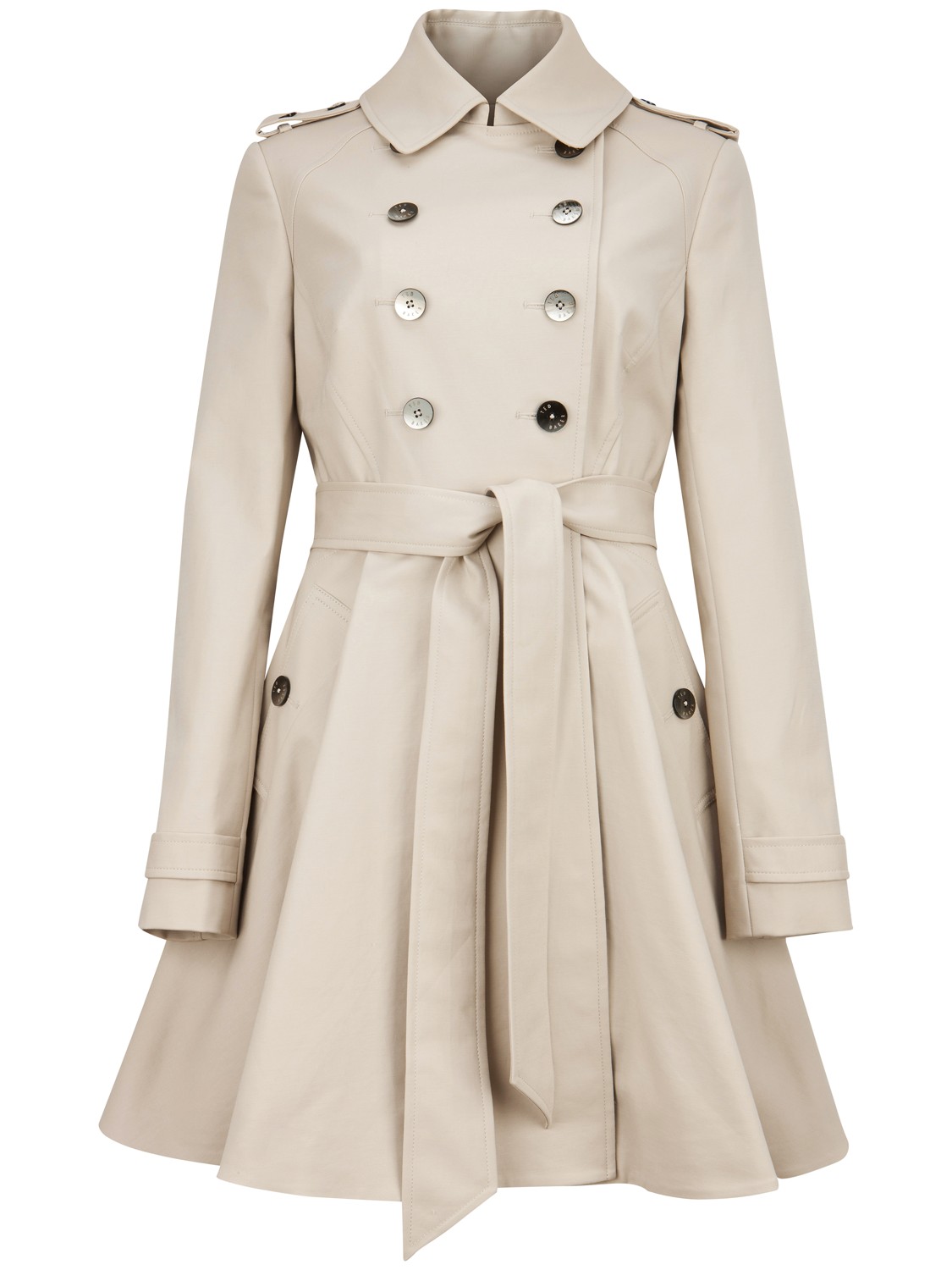 Ted Baker Moriah Double Breasted Coat in Natural | Lyst UK