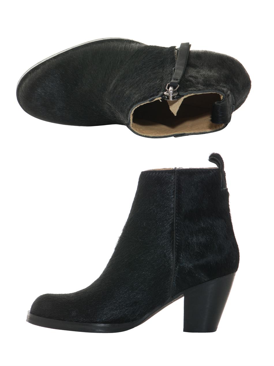 Black pony hair boots Clearance