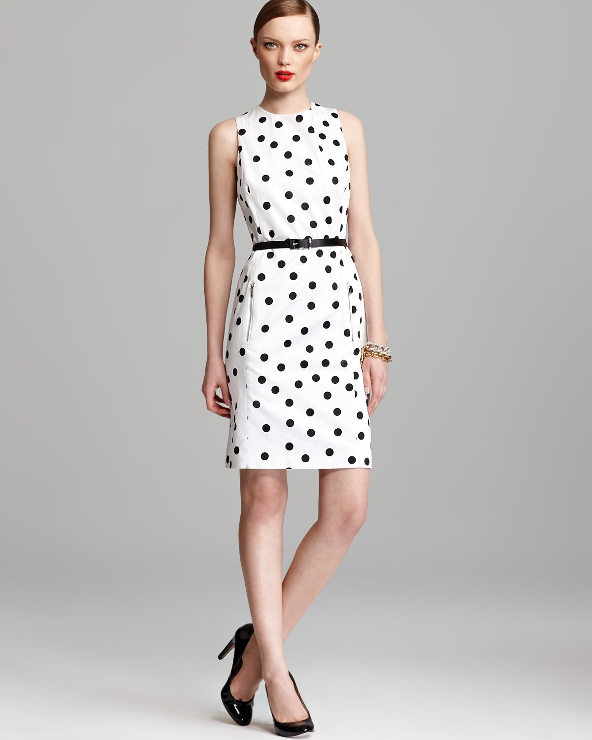 anne klein black and white dress