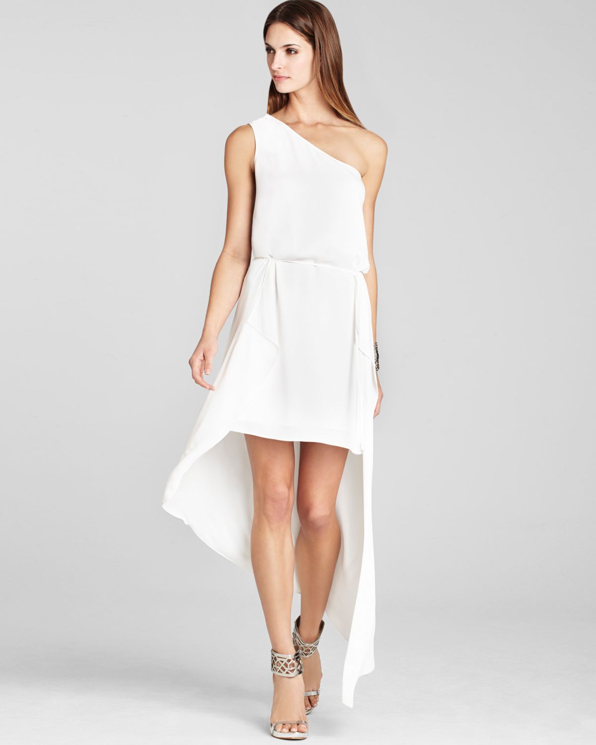 BCBGMAXAZRIA Dress Margo One Shoulder in White | Lyst