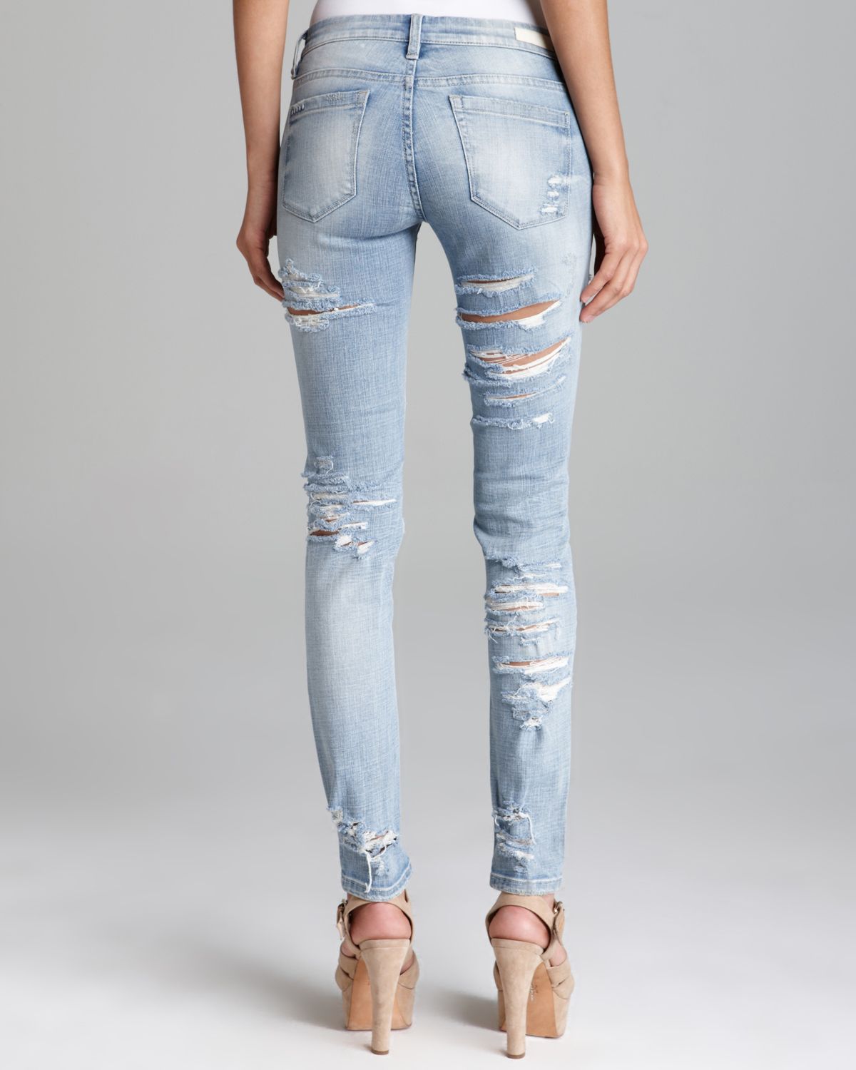 back and front ripped jeans