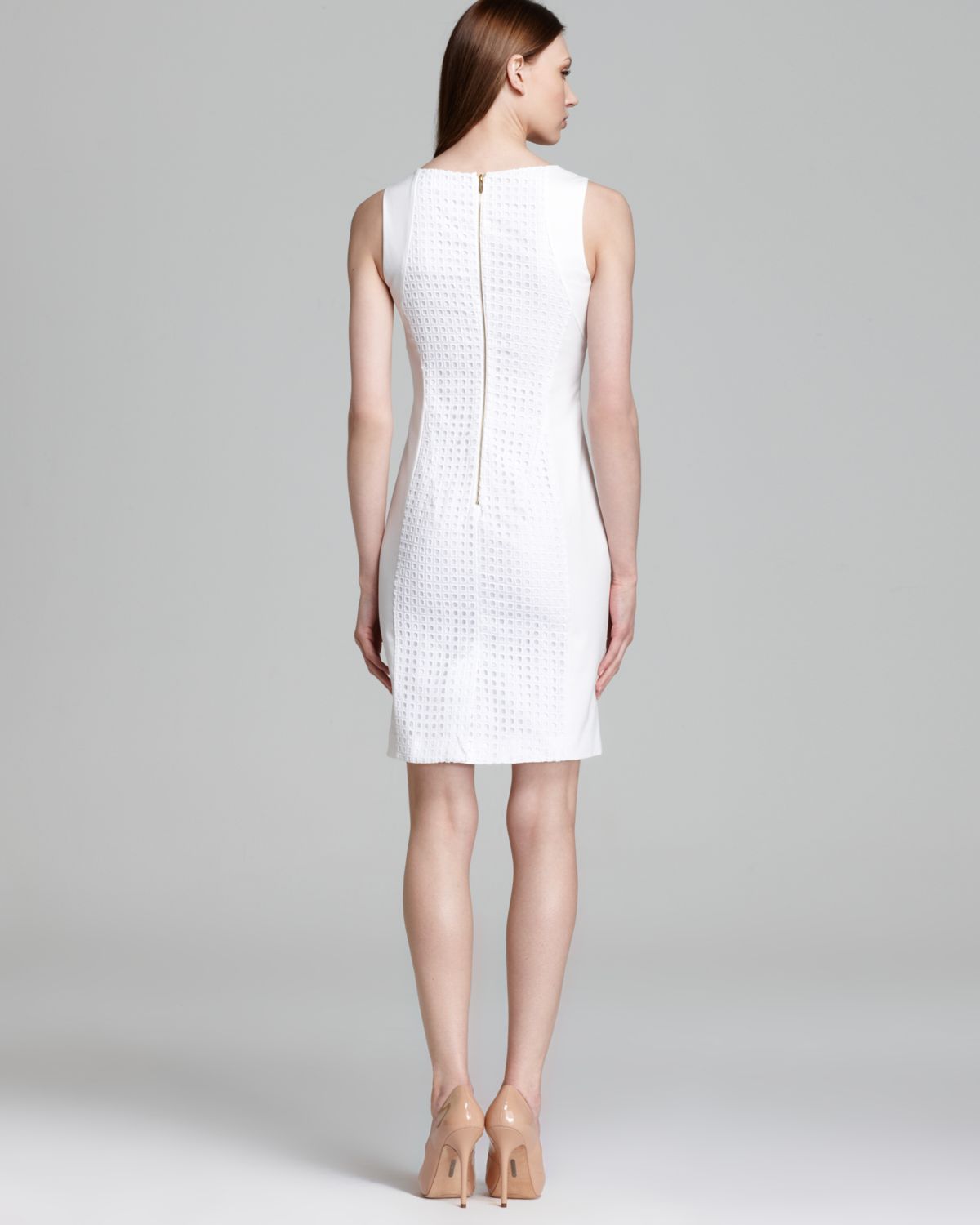 Lyst - Calvin Klein Seamed Dress in White