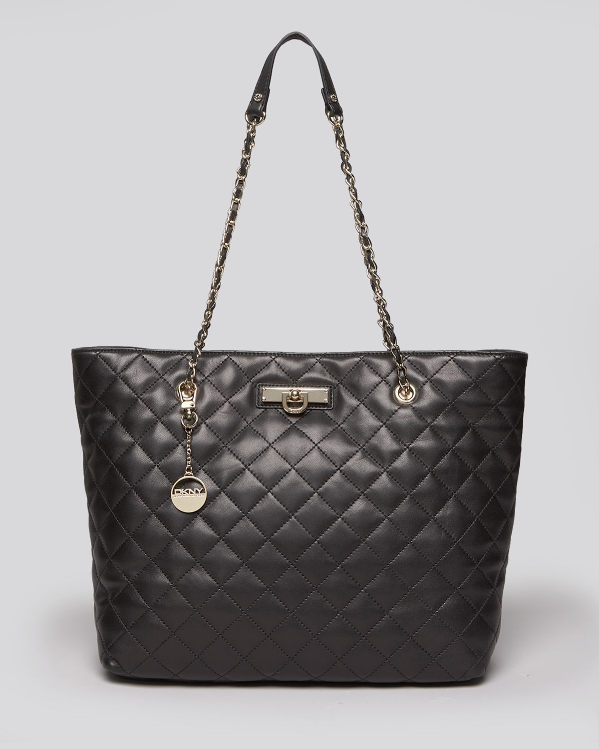 DKNY Tote Quilted Nappa East West Shopper in Black - Lyst