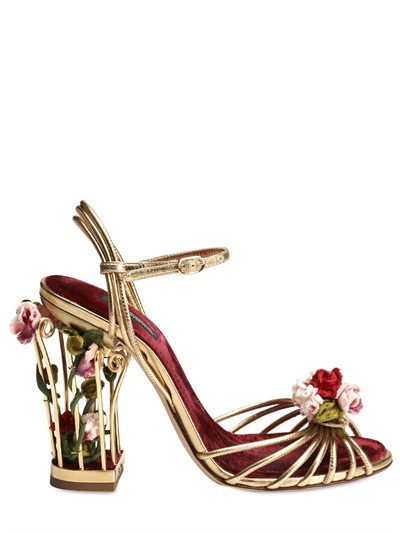Dolce & gabbana floral 2025 caged heels