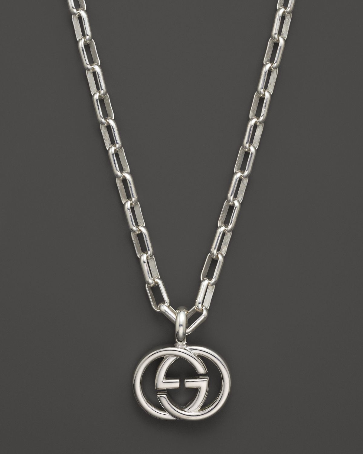 Gucci "interlocking Collection" Double G Necklace, 20" in Silver (Metallic)  - Lyst