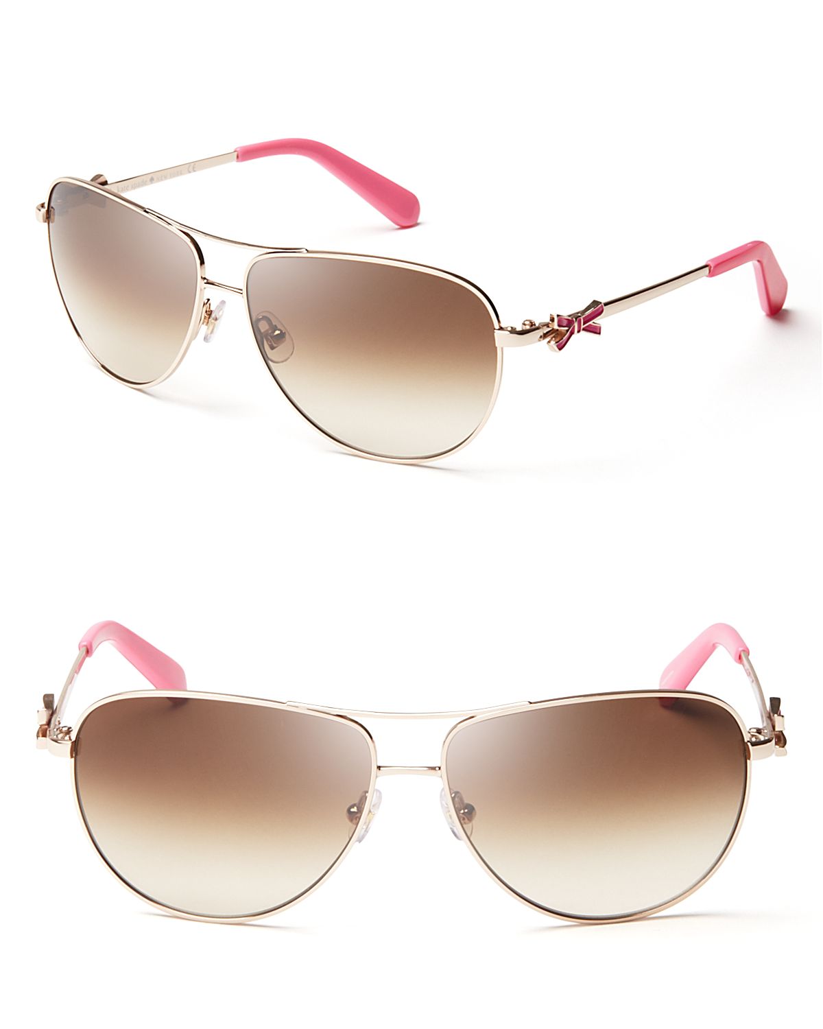 Kate Spade Bow Aviator Sunglasses in Metallic | Lyst