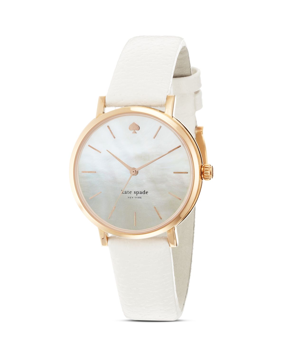 Kate Spade Rose Gold Metro Strap Watch, 34Mm in White (rose gold/white ...