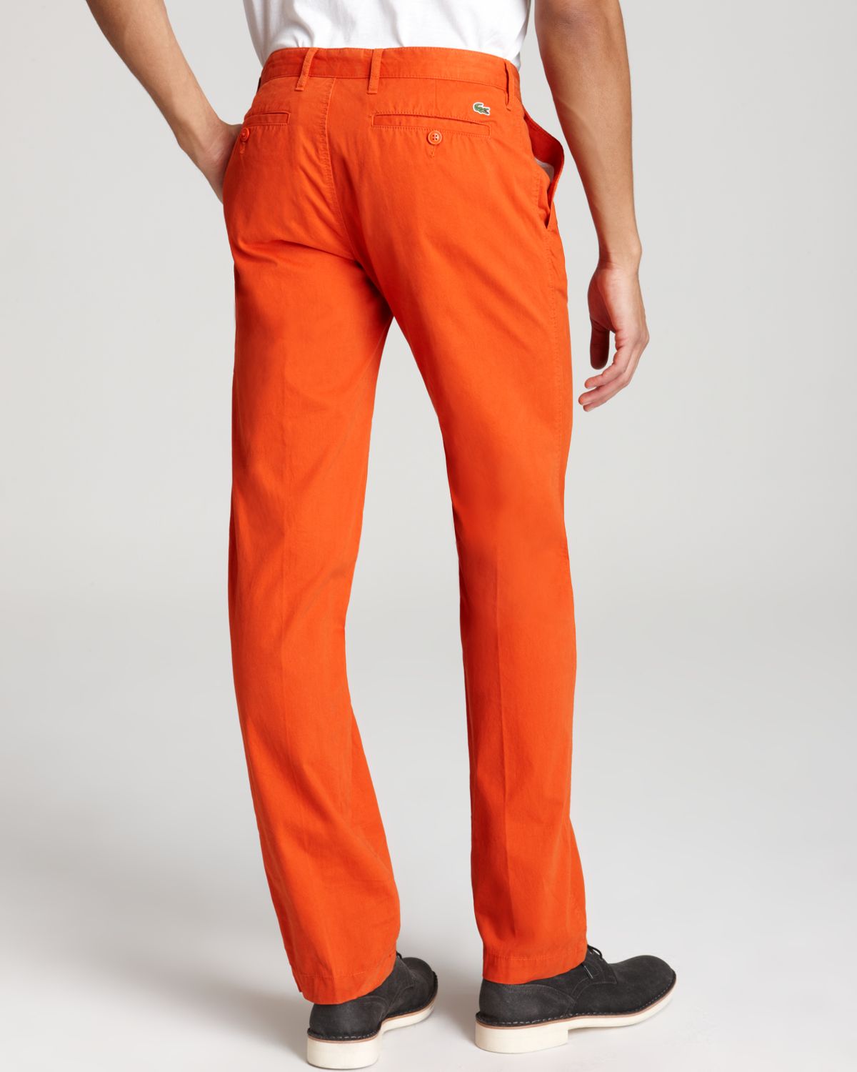 Lyst Lacoste Flat Front Slim Fit iPantsi in Orange for Men Lyst Lacoste Flat Front Slim Fit iPantsi in Orange for Men