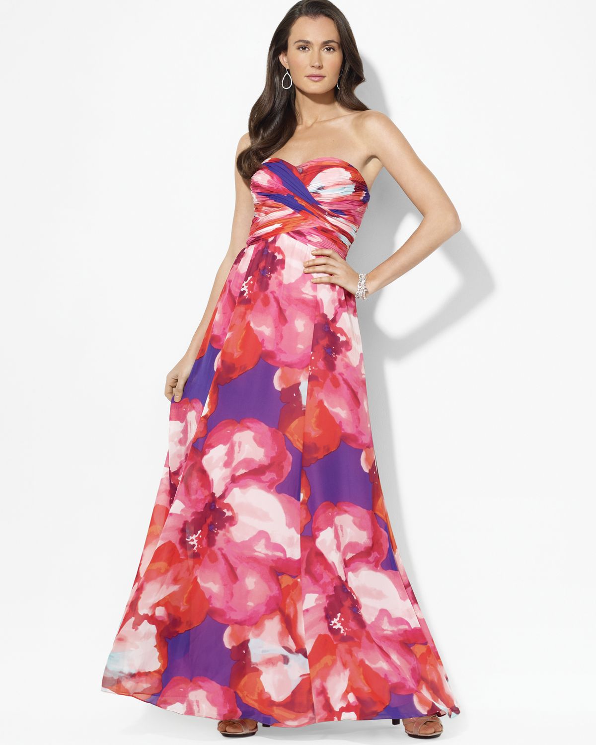 ralph lauren pink floral dress