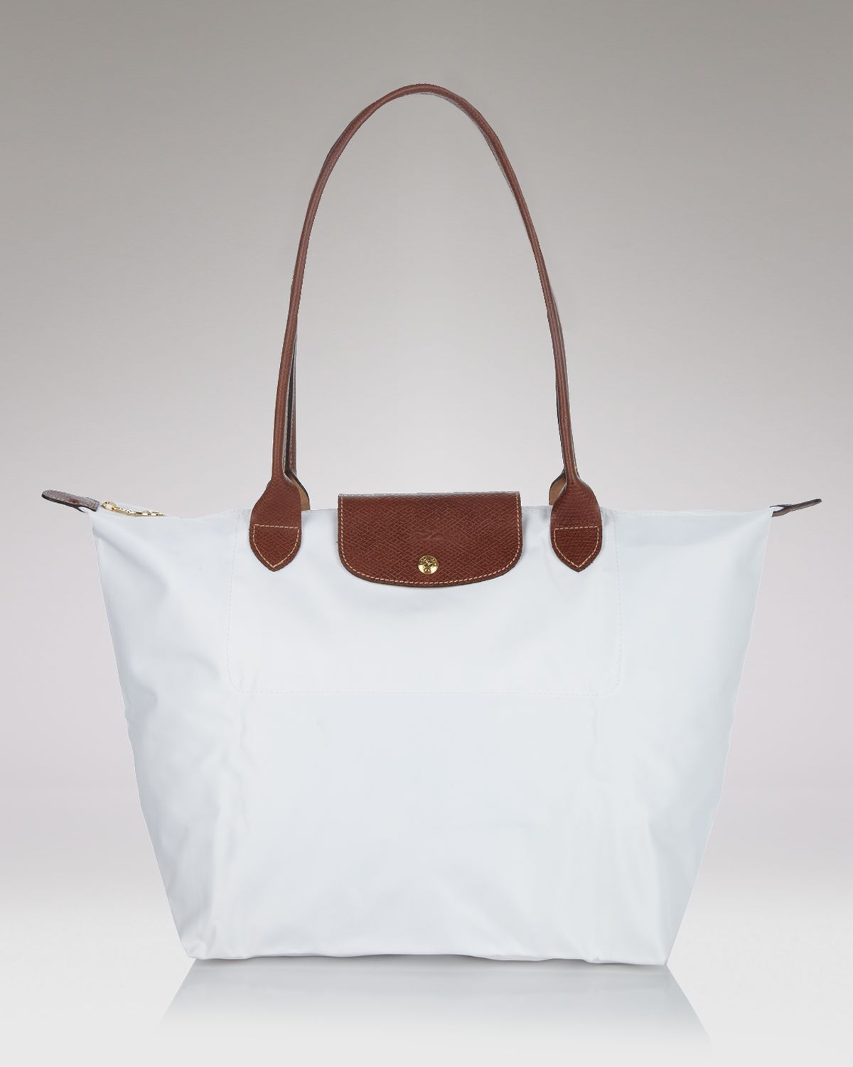 Longchamp Le Pliage Large Shoulder Tote with Long Handle in White | Lyst