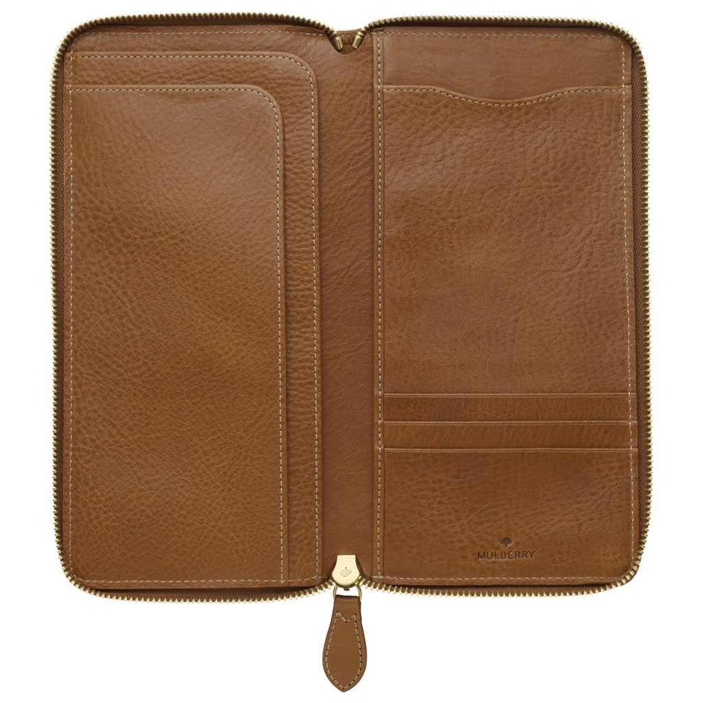 Mulberry Zip Around Travel Wallet in Oak Natural Leather (Brown) Lyst