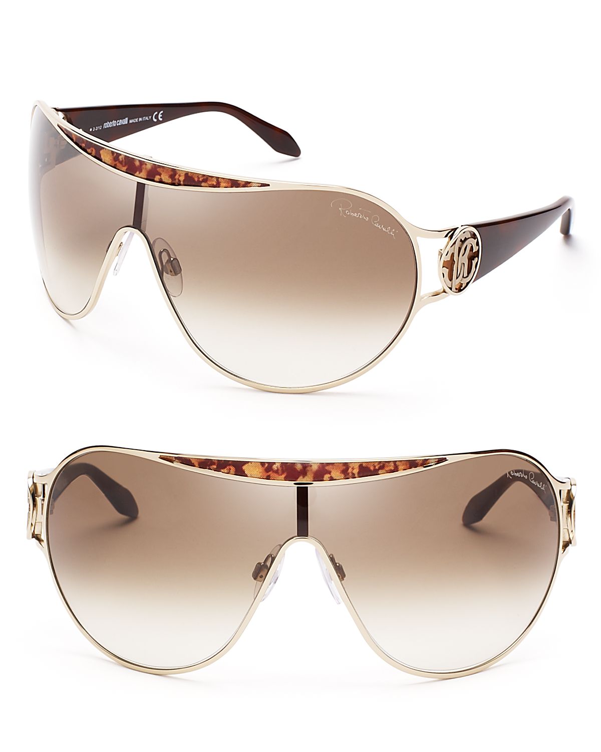 Roberto cavalli Shield Sunglasses in Metallic