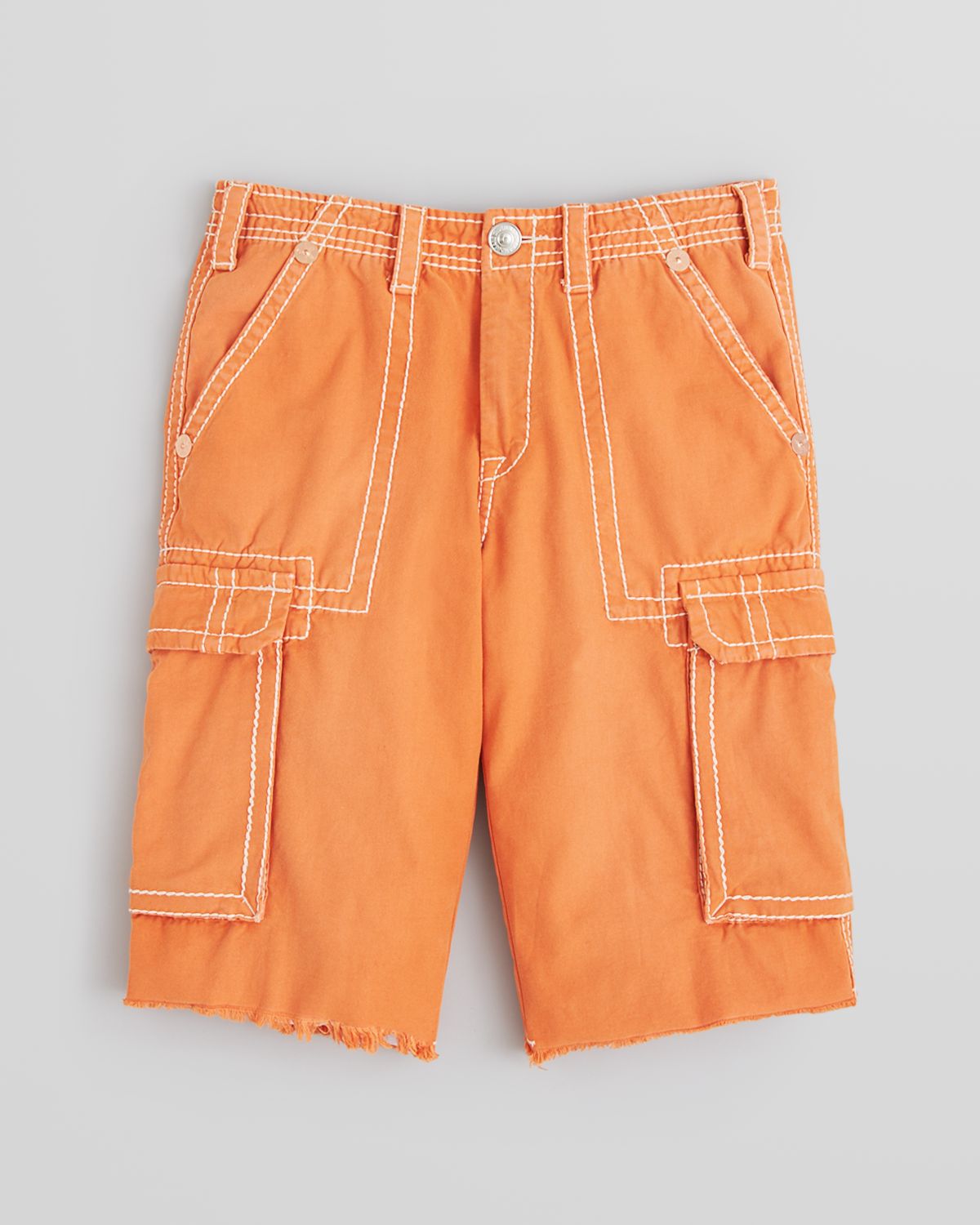 orange true religion shorts