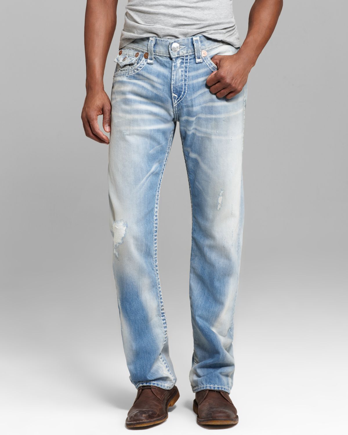 True Religion Jeans Ricky Super T Straight Fit in Hastings Pass in Blue for  Men | Lyst