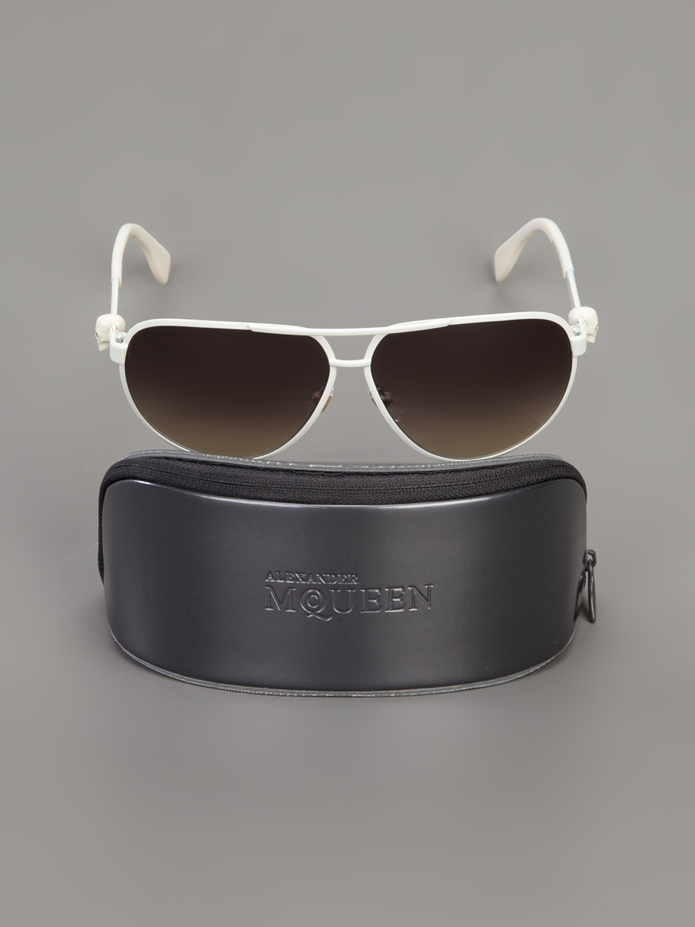Alexander McQueen Aviator Sunglasses in White for Men Lyst