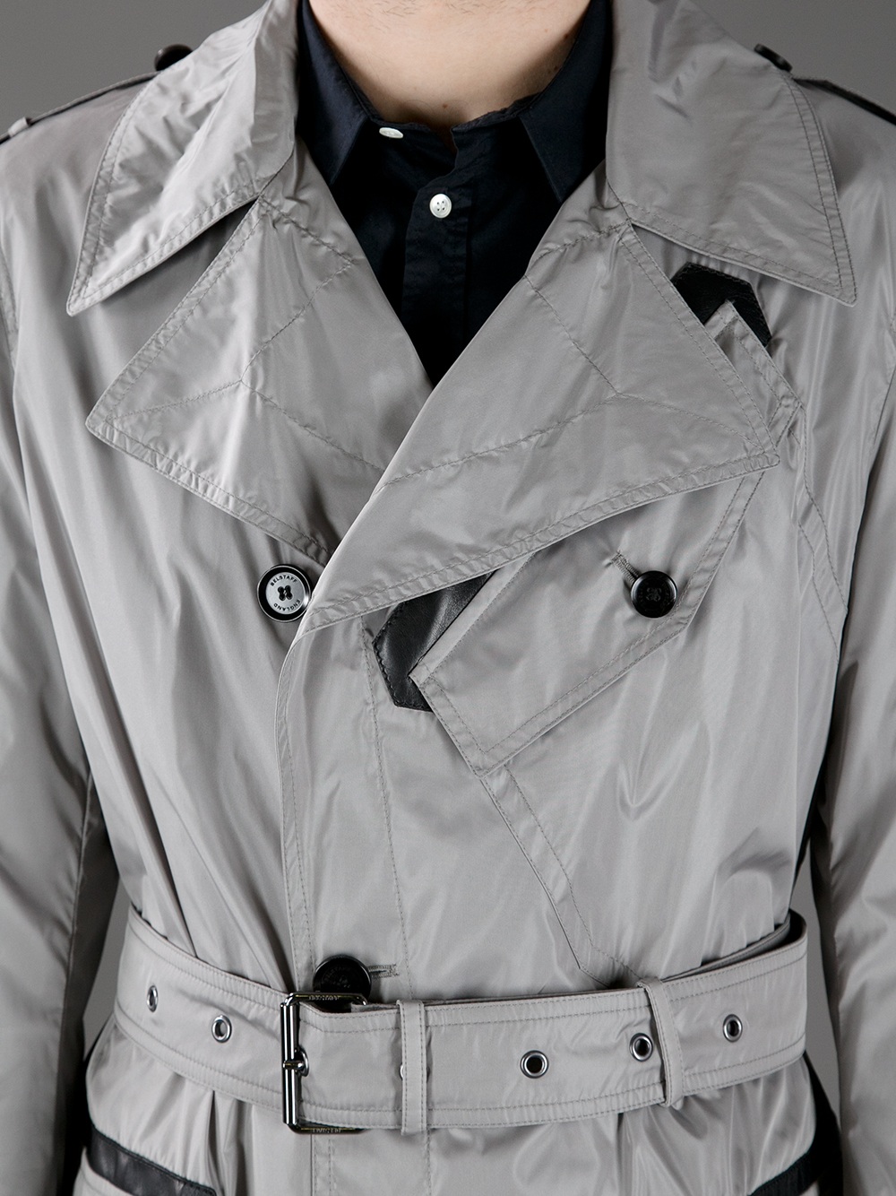 Belstaff Belted Raincoat in Grey (Gray) for Men | Lyst