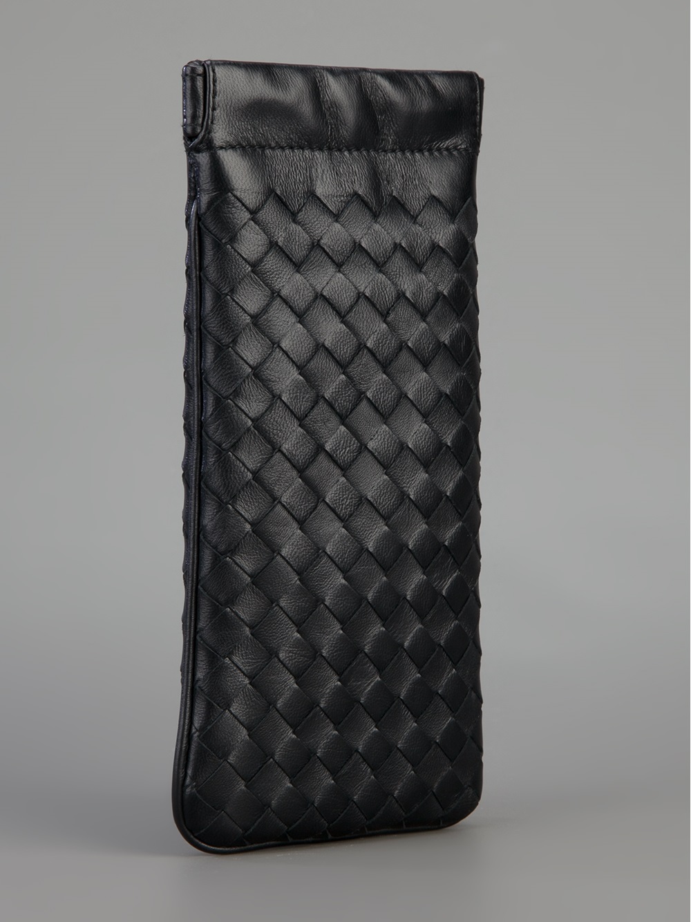 Bottega Veneta Woven Leather Glasses Case in Black | Lyst
