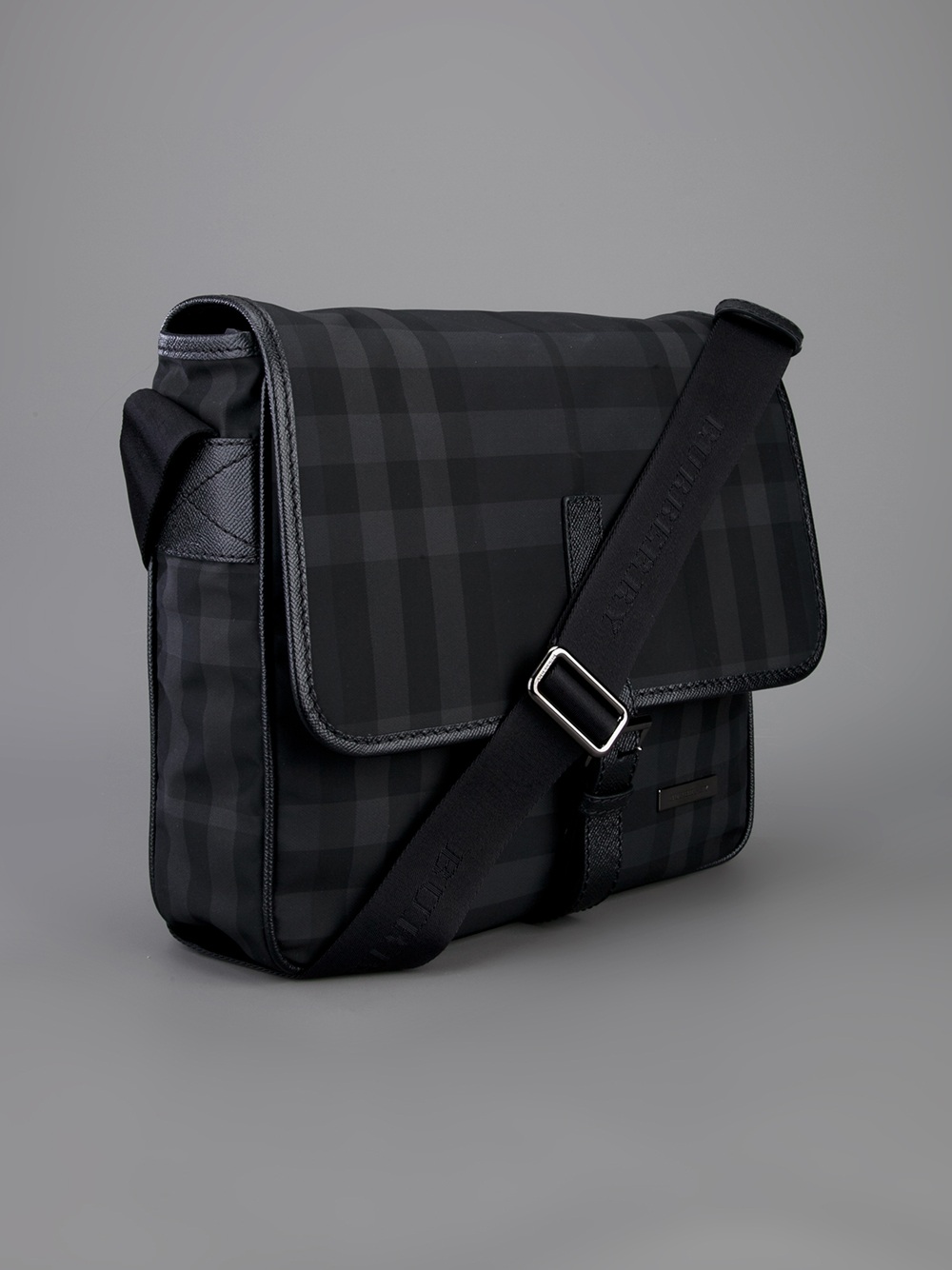 Burberry Check Shoulder Bag in Black for Men - Lyst
