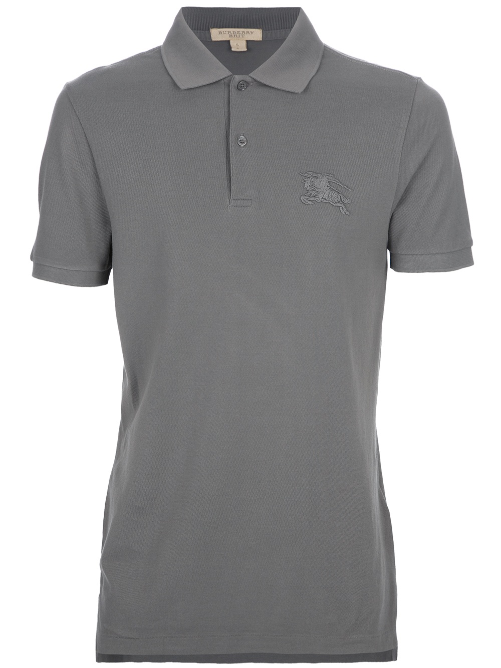 Burberry Large Logo Polo Shirt in Gray for Men | Lyst