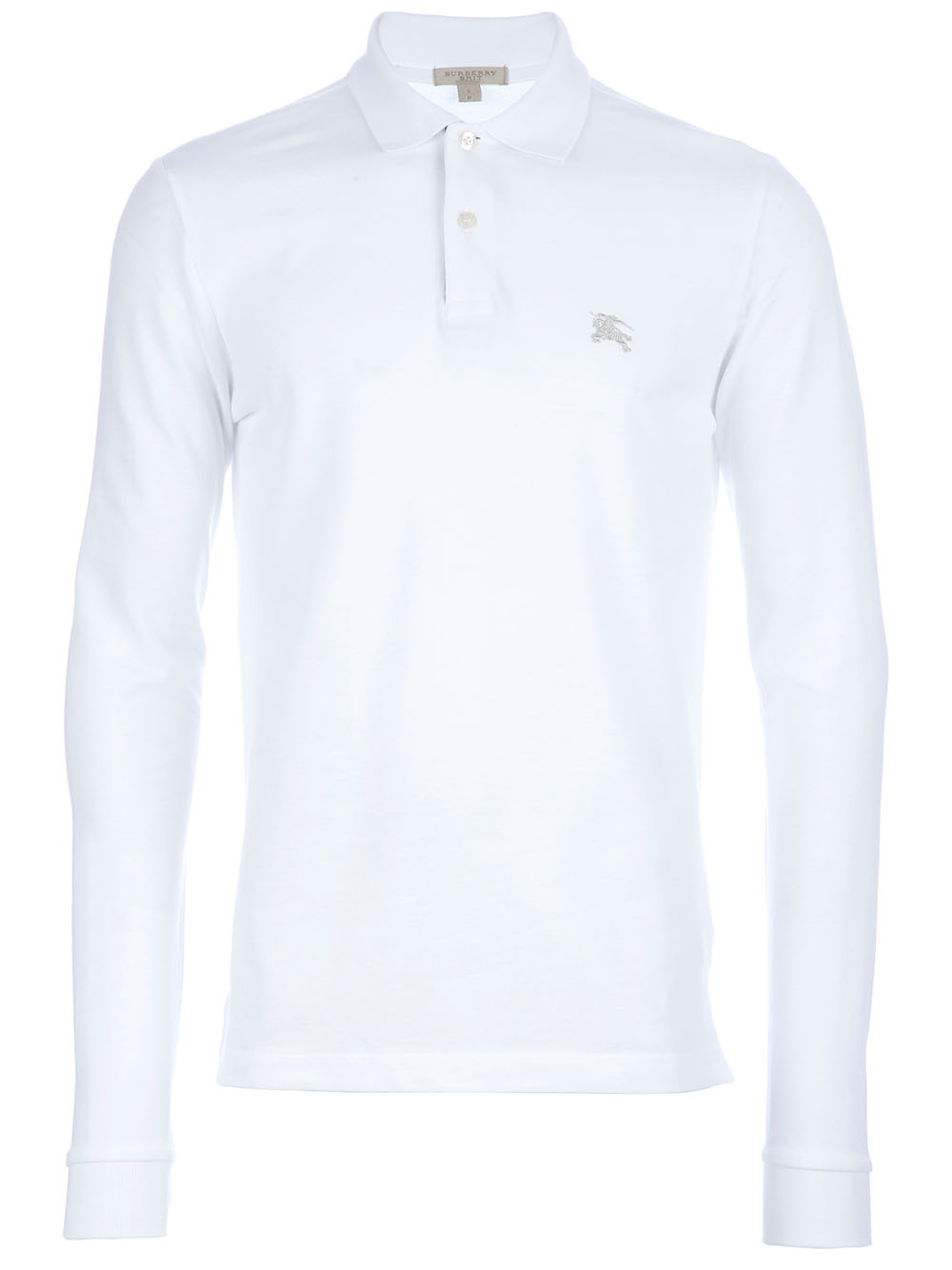 burberry white long sleeve polo