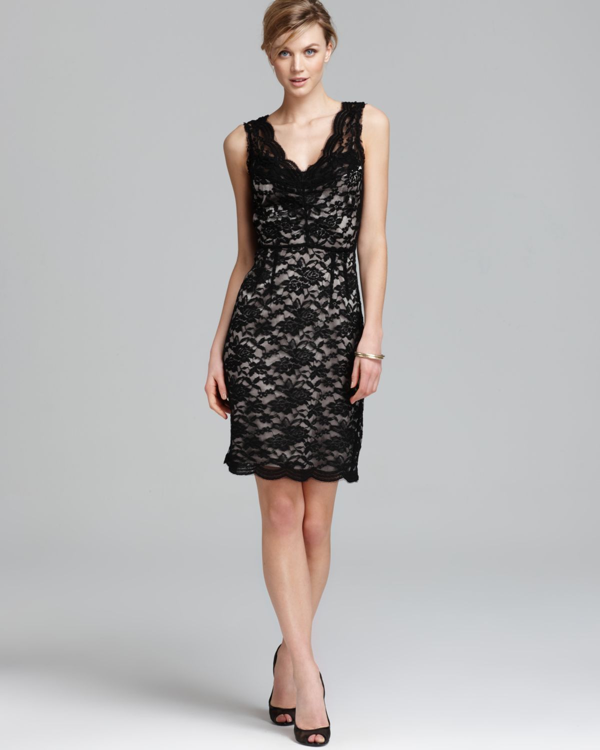 black and khaki dress