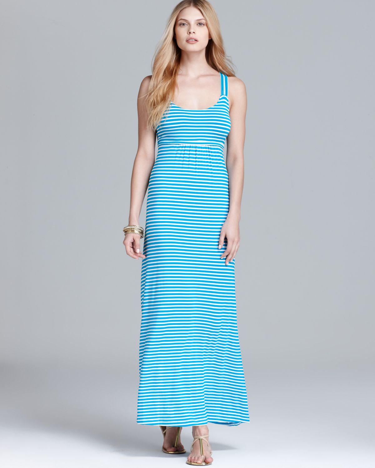 calvin klein striped maxi dress