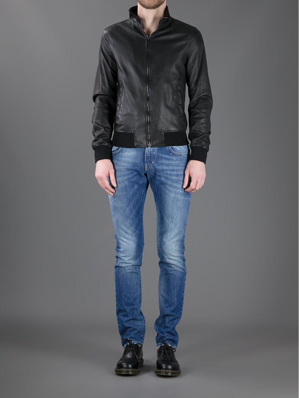 Dolce & Gabbana Leather Jacket in Black for Men - Lyst