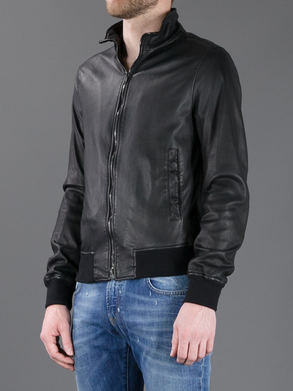 Lyst Dolce Gabbana Leather Jacket In Black For Men