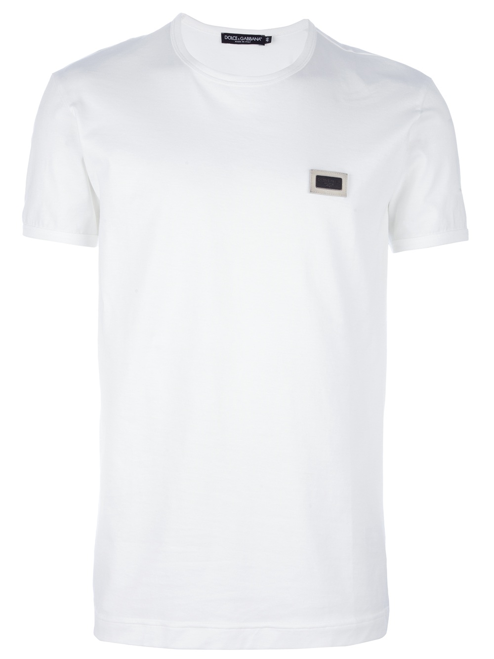 Dolce & Gabbana Logo Patch T-shirt in White for Men - Lyst
