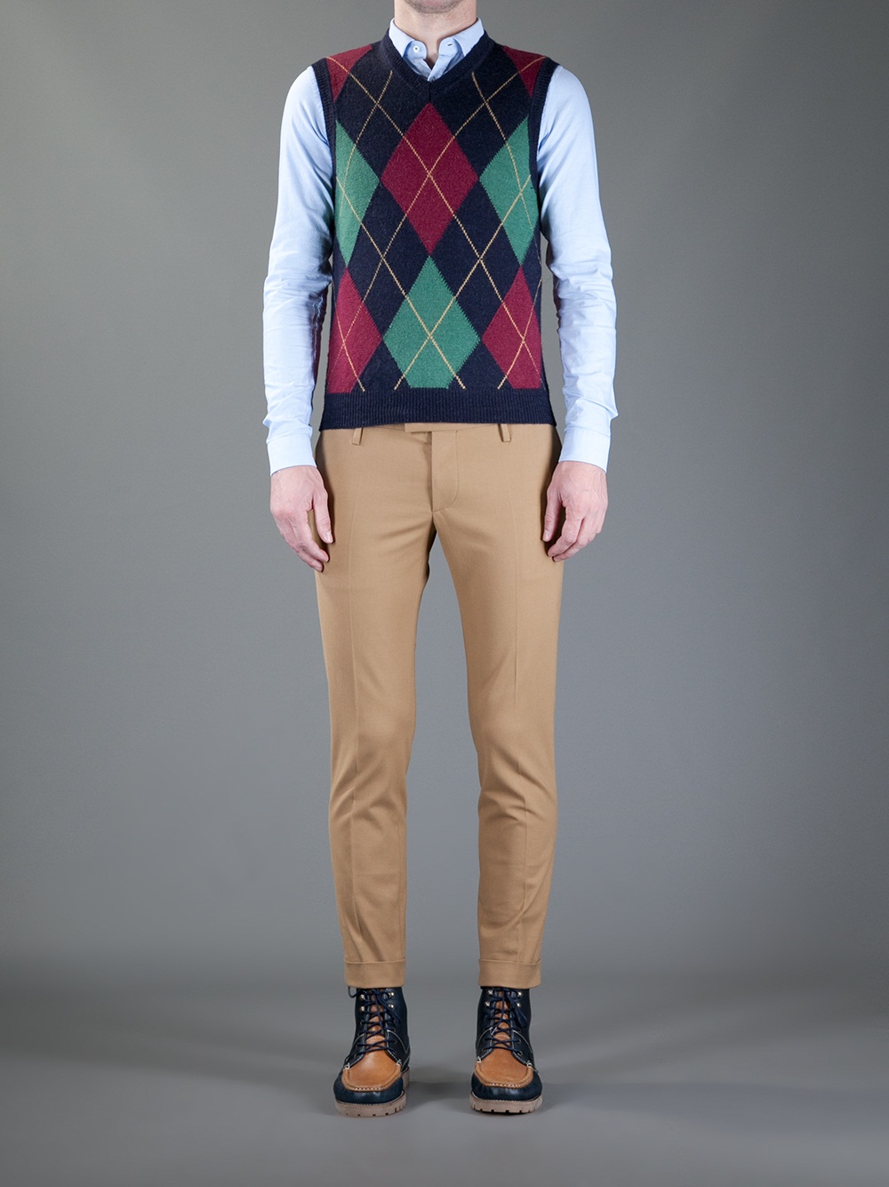 DSquared² Argyle Sweater Vest in Red for Men - Lyst