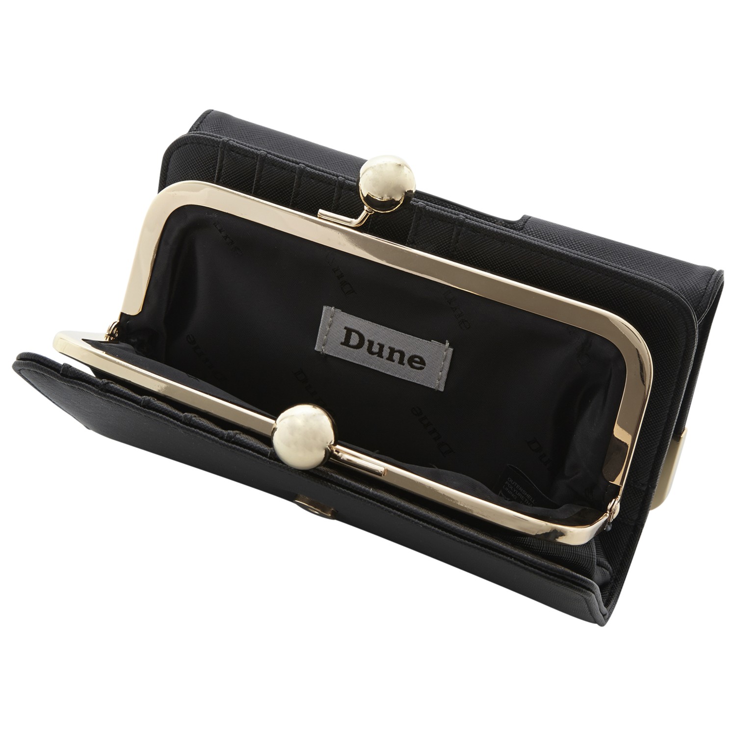 Dune Kagenplain Ball Clasp Fold Over Purse in Black Lyst