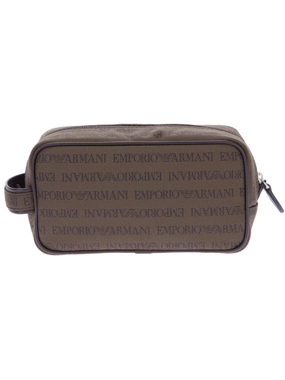 Emporio Armani Logo Wash Bag in Brown for Men Lyst