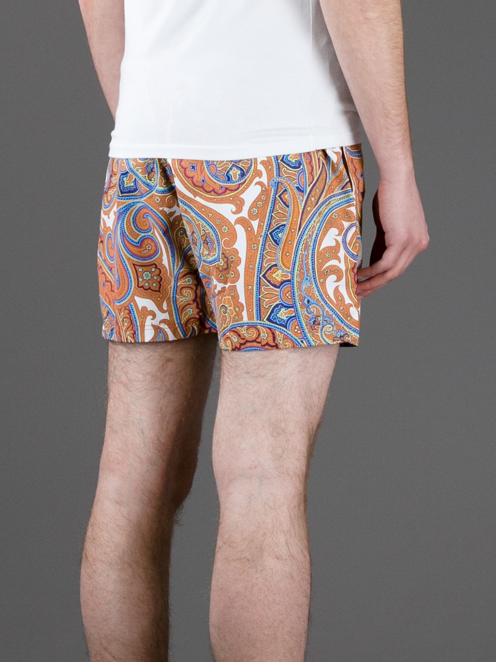 Etro Paisley Swim Shorts in Brown for Men - Lyst