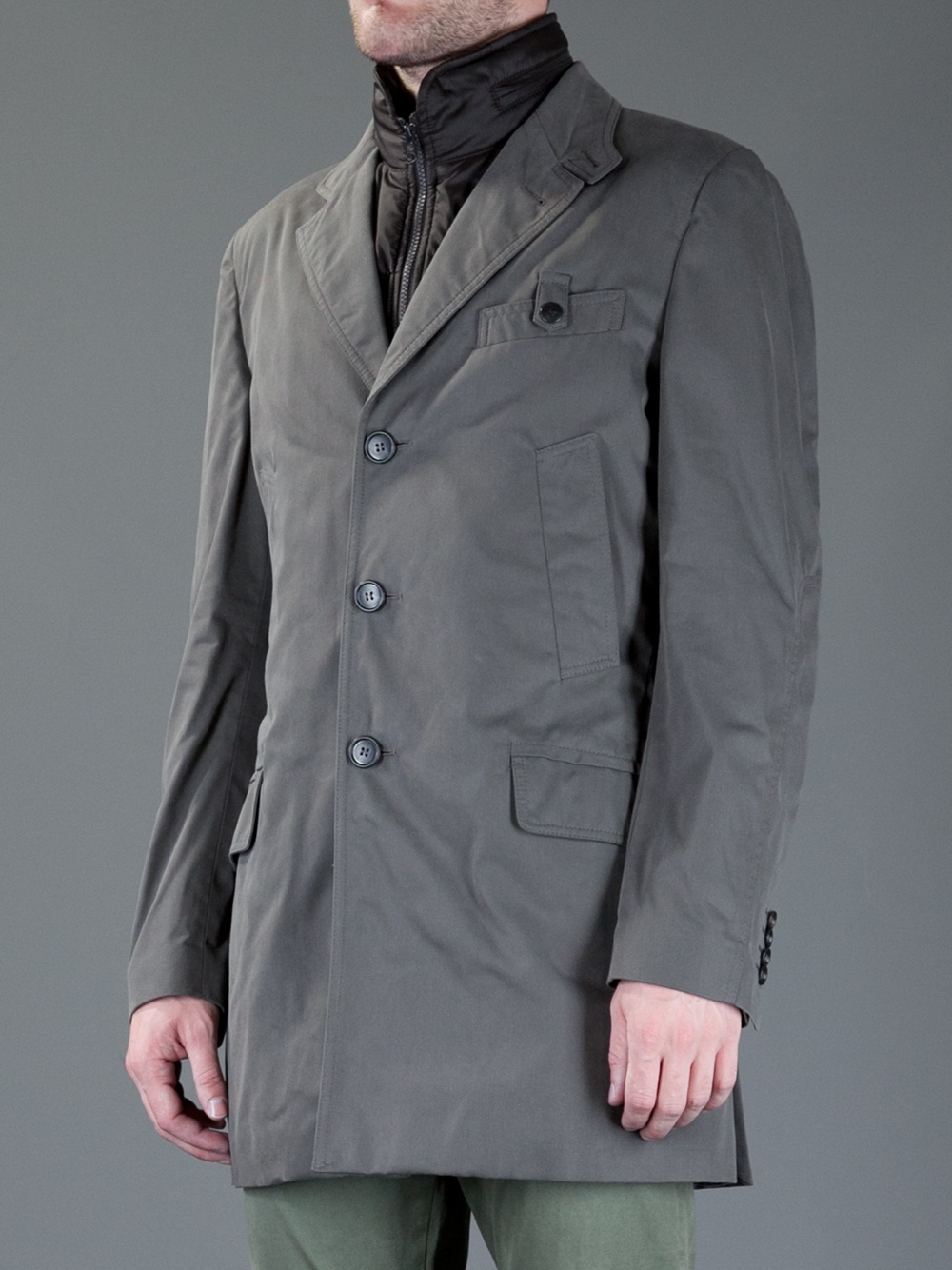 Fay Layered Driving Coat in Brown for Men - Lyst