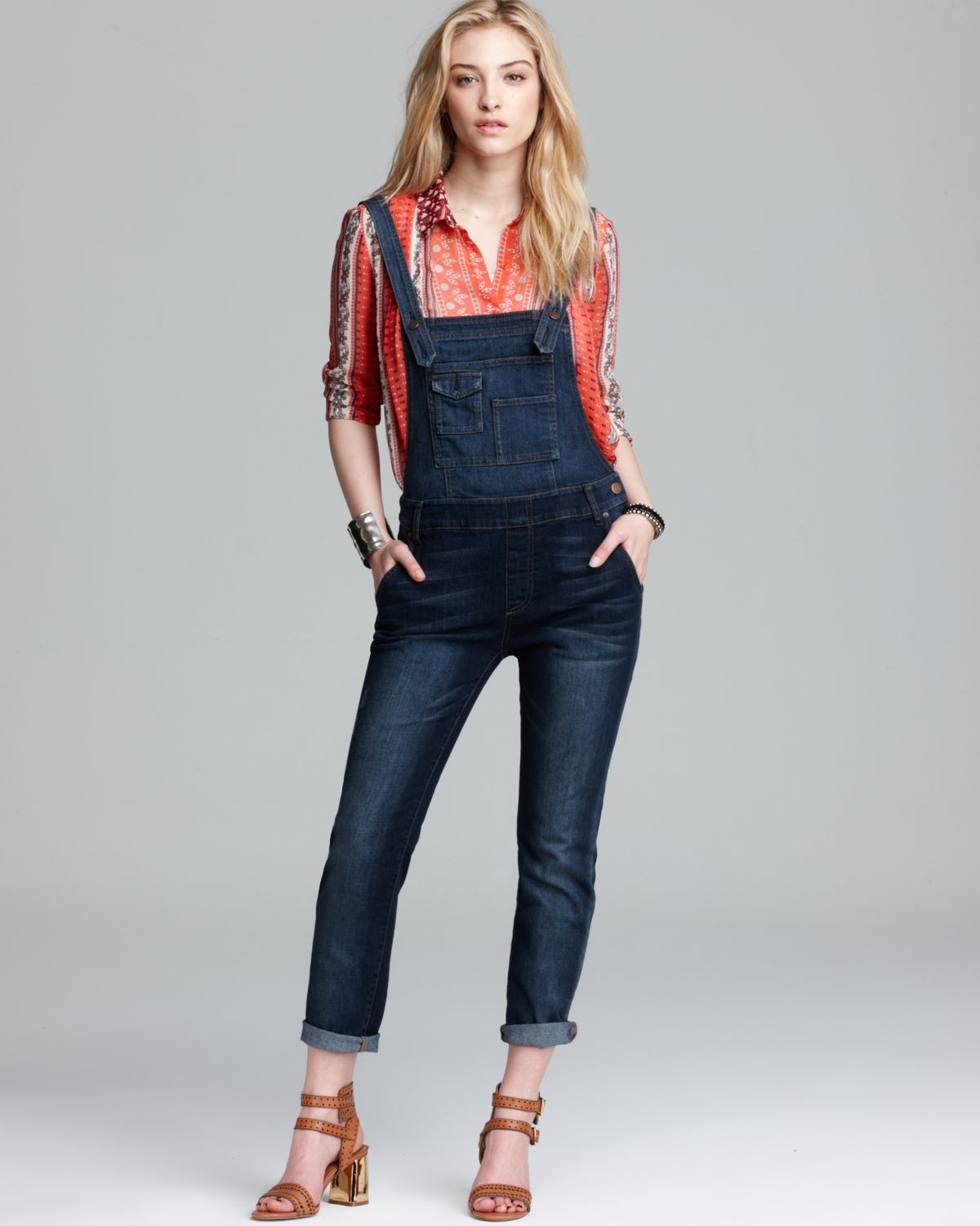 Lyst - Free People Overalls Washed Cord Denim in Blue