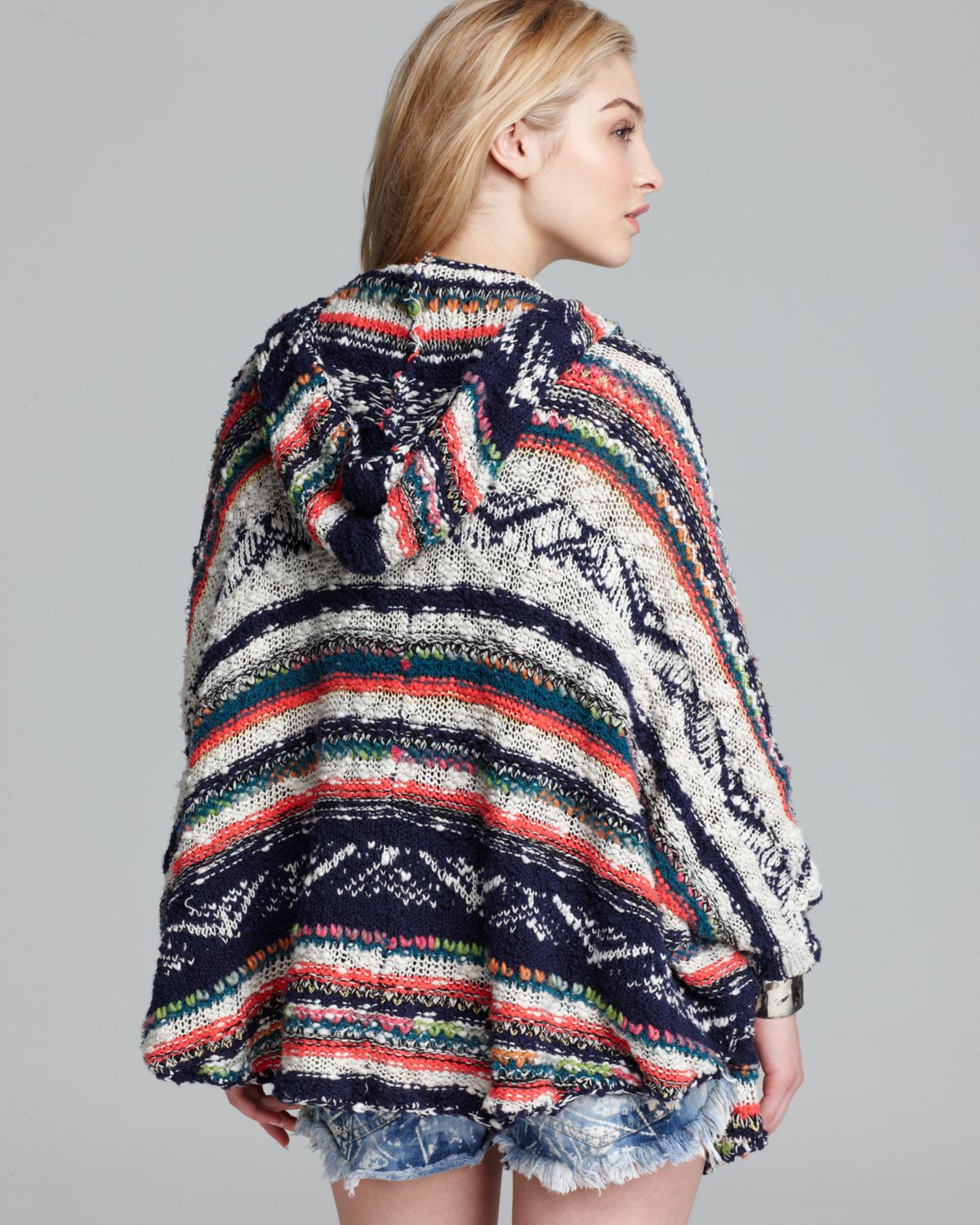 Free People Poncho Bubble Tea in Gray - Lyst