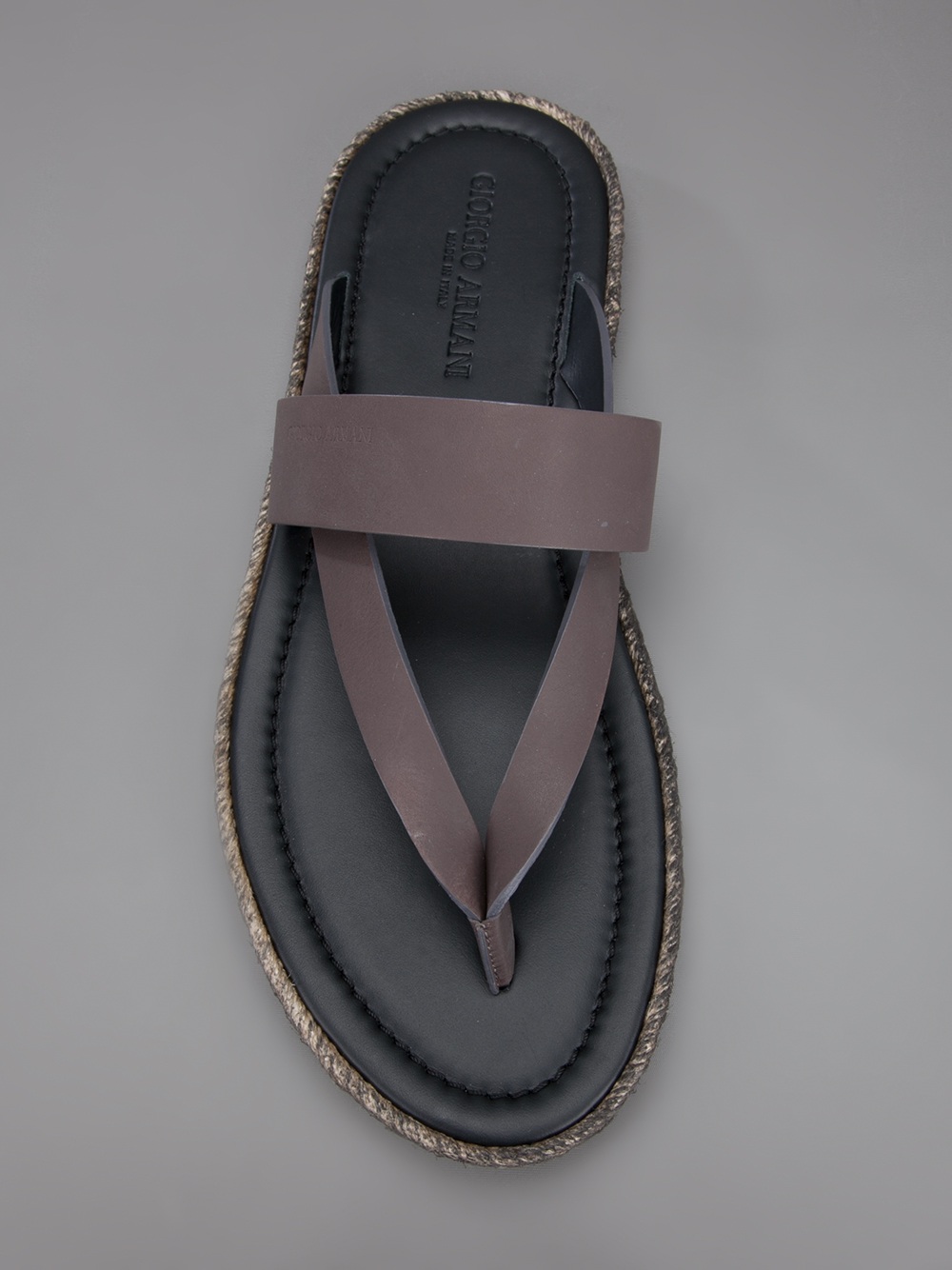 Giorgio Armani Layered Thong Sandal in Brown for Men - Lyst