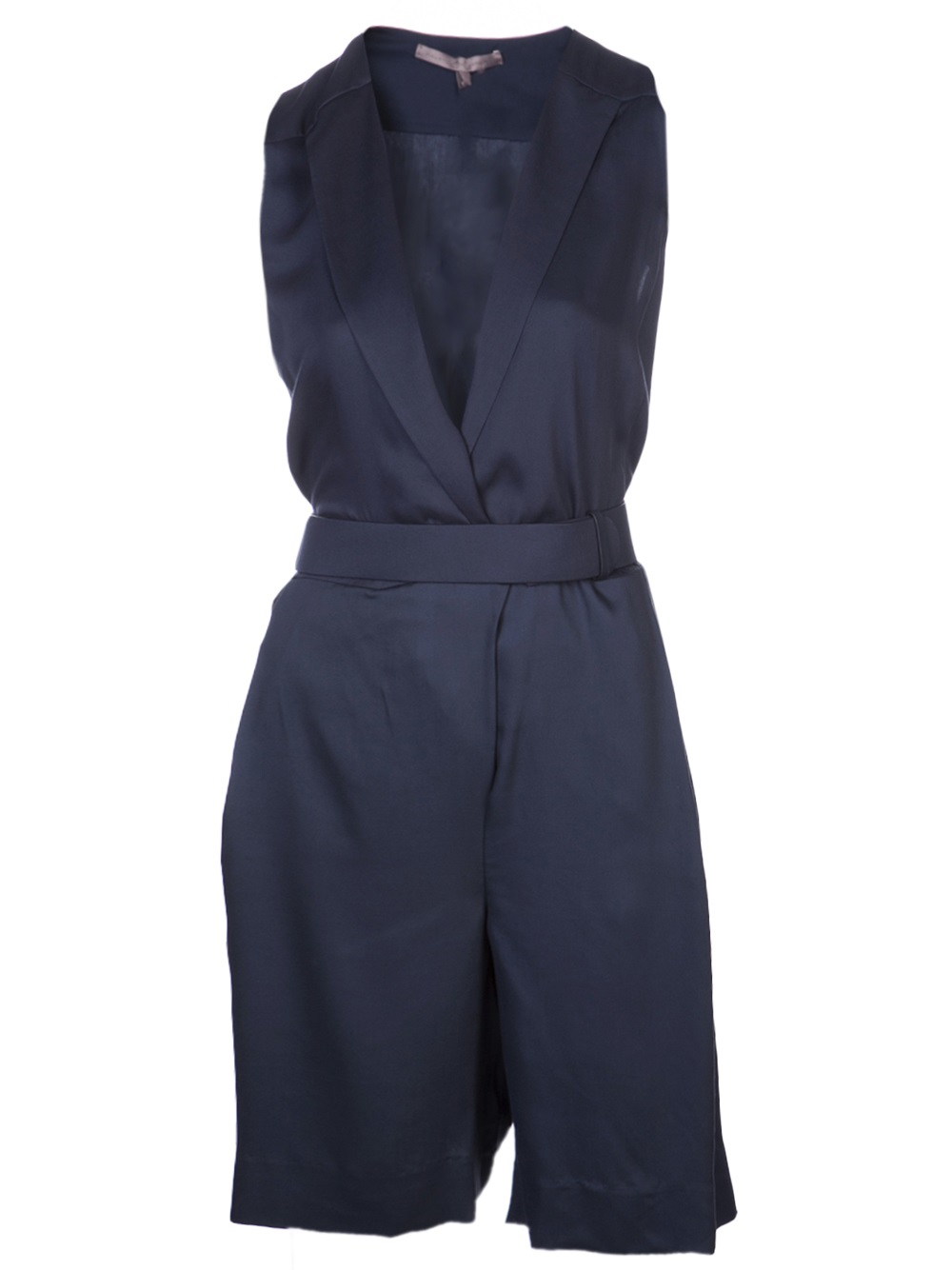 Lyst Halston Romper with Belt in Blue