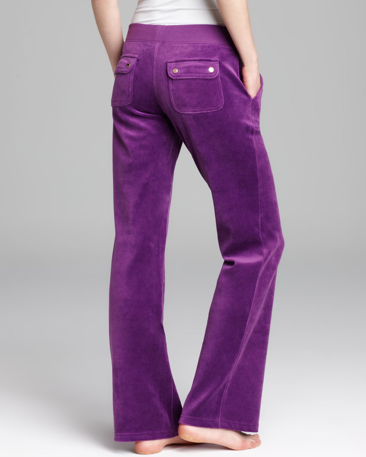 Juicy Couture Bootcut Pants Velour Bling in Purple | Lyst